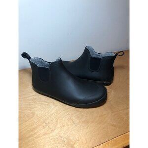 Tretorn Black Waterproof Ankle Rain Boots Sherpa Lined Size 10